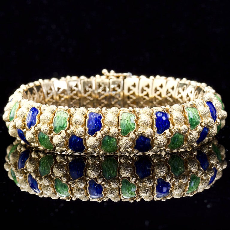 Gold Enamel Bracelet