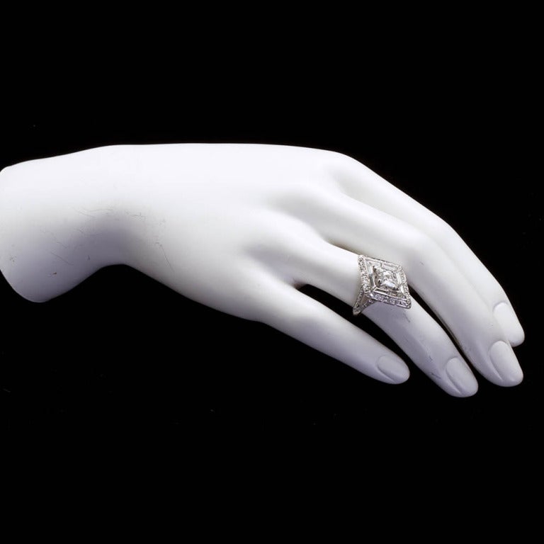Art Deco Lozenge Diamond Ring 4