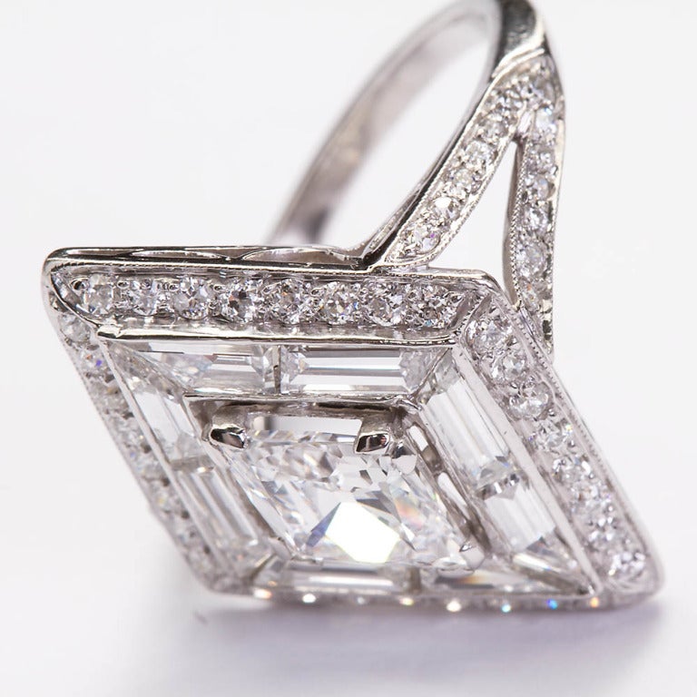 Art Deco Lozenge Diamond Ring 1