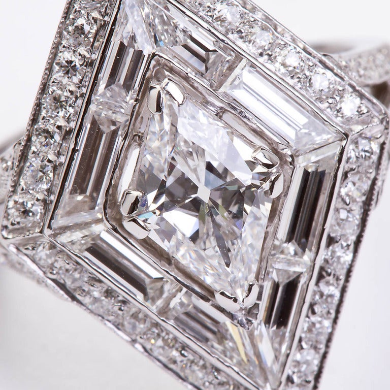 Art Deco Lozenge Diamond Ring 2