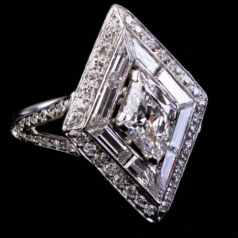 Art Deco Lozenge Diamond Ring 3