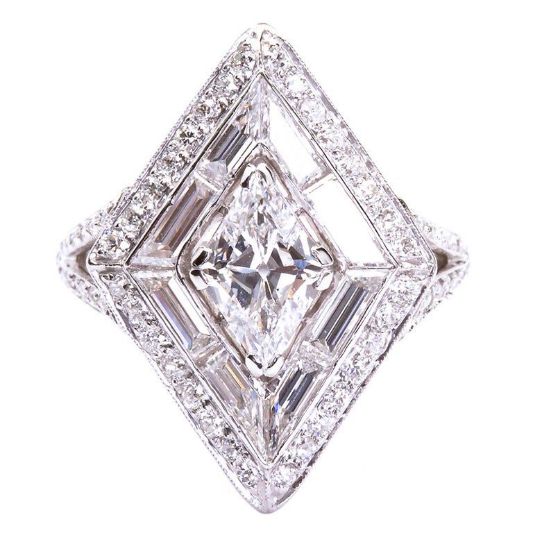Art Deco Lozenge Diamond Ring