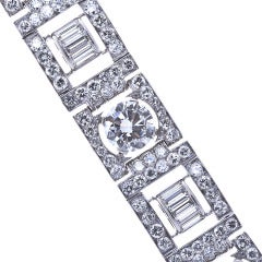 Antique Art Deco Diamond Platinum Bracelet
