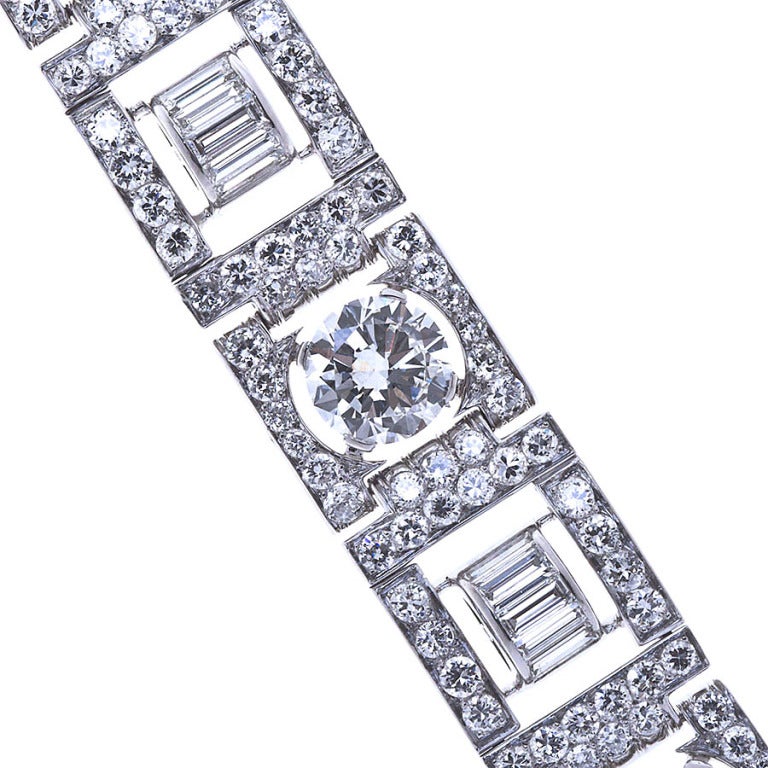 Art Deco Diamond Platinum Bracelet