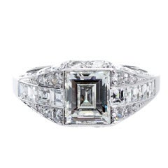 Art Deco Step Cut Diamond Ring