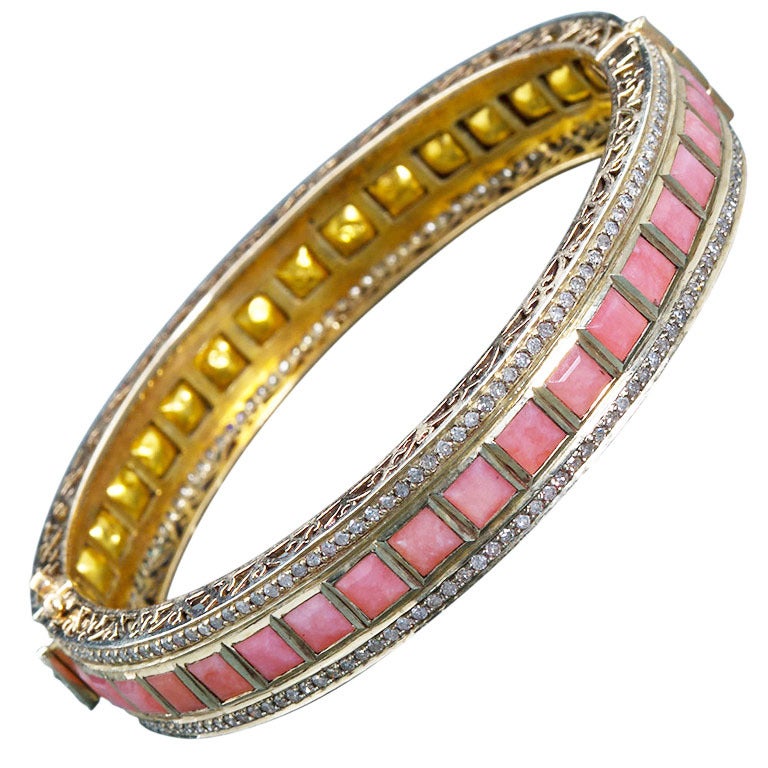 Lorraine Schwartz Pink Opal Antique Bangle