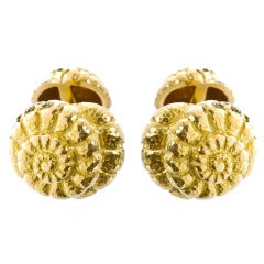 Vintage David Webb Gold Shell Cufflinks
