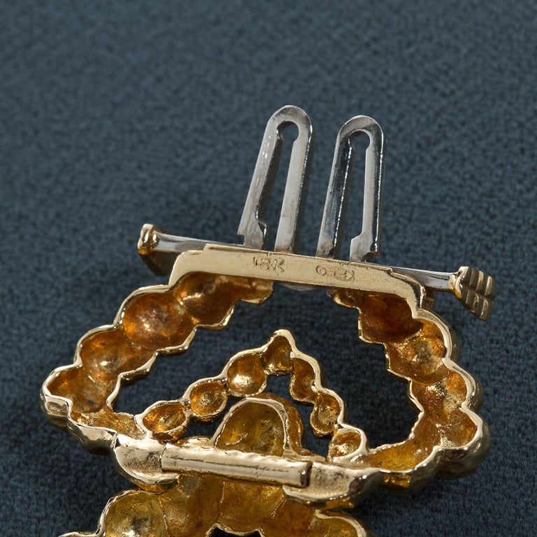 Gold Textured Wide Chevron Style Bracelet 2
