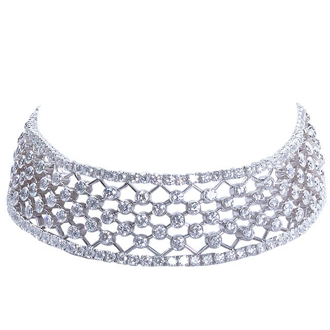 CARTIER Diamond Lattice Choker Necklace