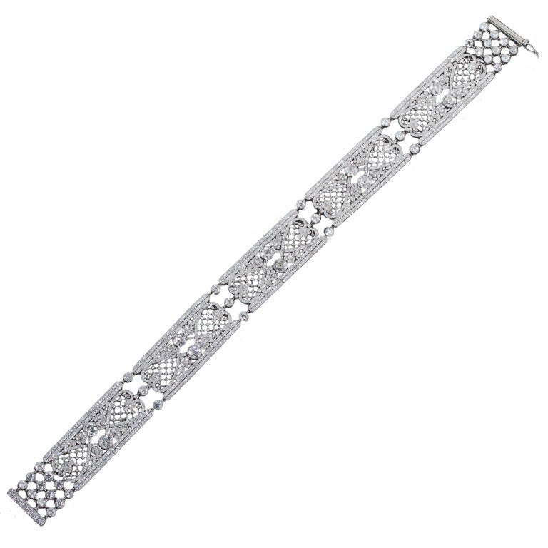 Art Deco Diamond Lace Choker Necklace