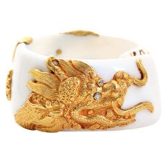Shell & Gold Dragon Cuff