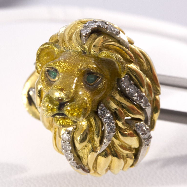TIFFANY & Co. Gold Lion Cufflinks