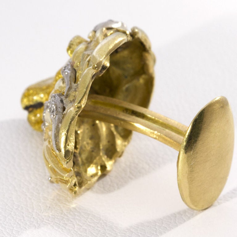 TIFFANY and Co. Gold Lion Cufflinks at 1stDibs