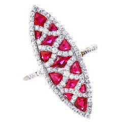 Diamond & Burmese Ruby Fashion Ring