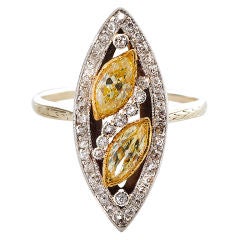 Art Deco Fancy Yellow Diamond Ring
