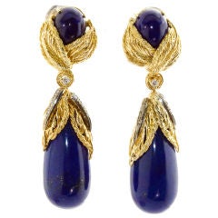 Gold & Lapis Lazuli Drop Earrings