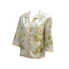 Vintage HERMES 60S SILK BLOUSE