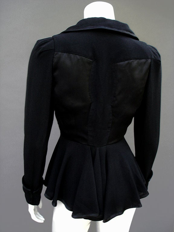 Ossie Clark 70s Moos Krepp Jacke Damen im Angebot