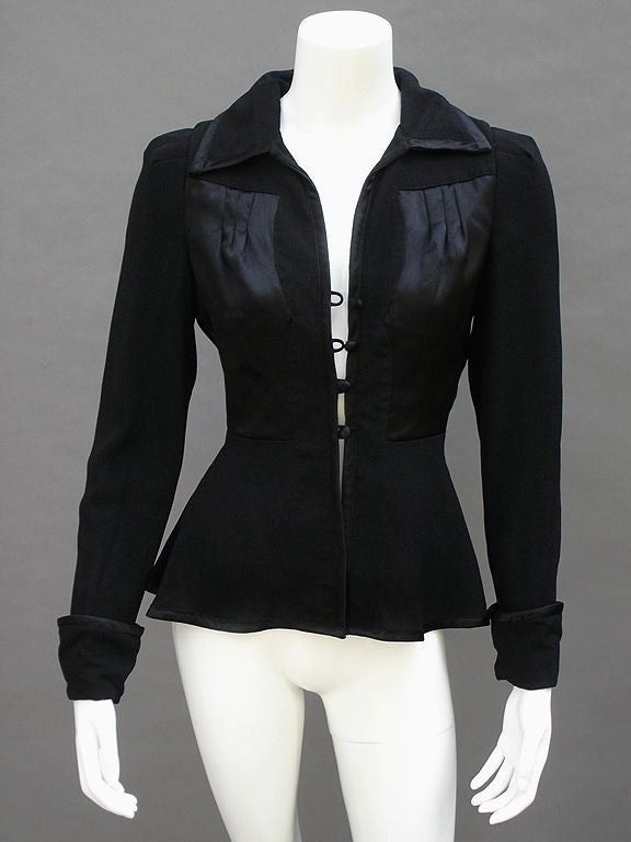 Ossie Clark 70s Moos Krepp Jacke im Angebot 2
