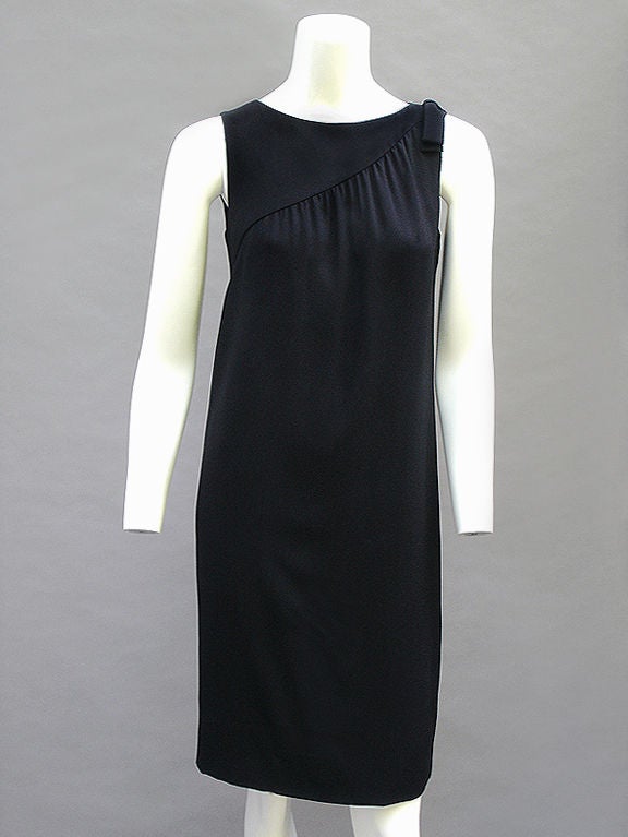 60s Lanz Simple Black Sheath Dress