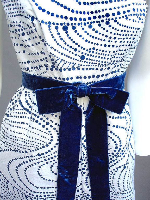 60s Ceil Chapman Blue and White Dress In Excellent Condition In Miami Beach, FL