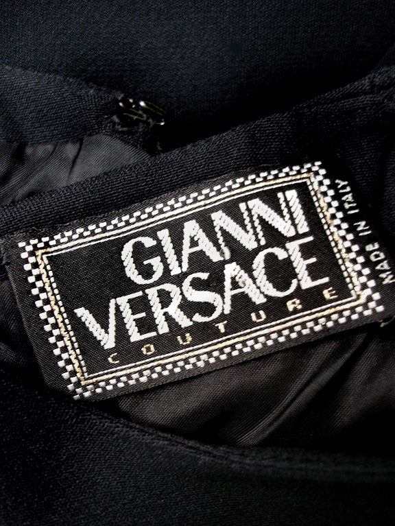 90s Gianni Versace Key Hole Little Black Dress For Sale 4