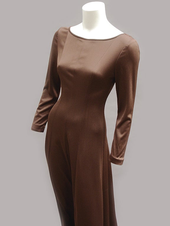 70S JEAN VARON HOT CHOCOLATE JERSEY DRESS 1