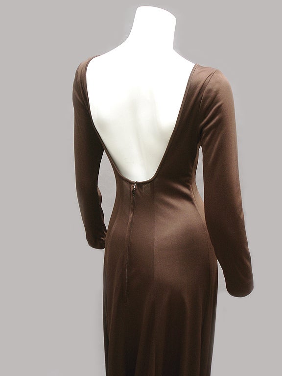 70S JEAN VARON HOT CHOCOLATE JERSEY DRESS 3