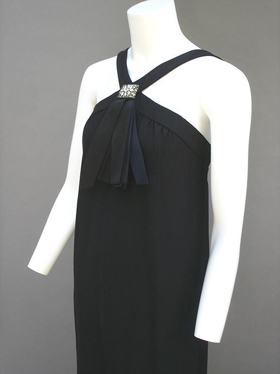 Black 60s Bullocks Wilshire Cocktail Dress For Sale