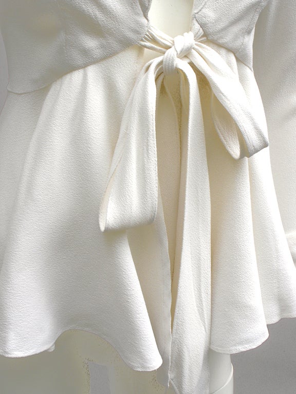 70S OSSIE CLARK WHITE TIE-FRONT JACKET at 1stDibs | 70s ossie clark ...