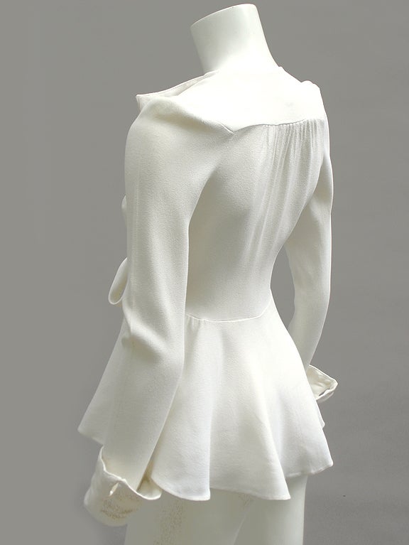 Women's 70S OSSIE CLARK WHITE TIE-FRONT JACKET