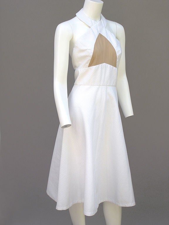 6OS LILLI DIAMOND WAFFLED COTTON CUT-OUT DRESS 4