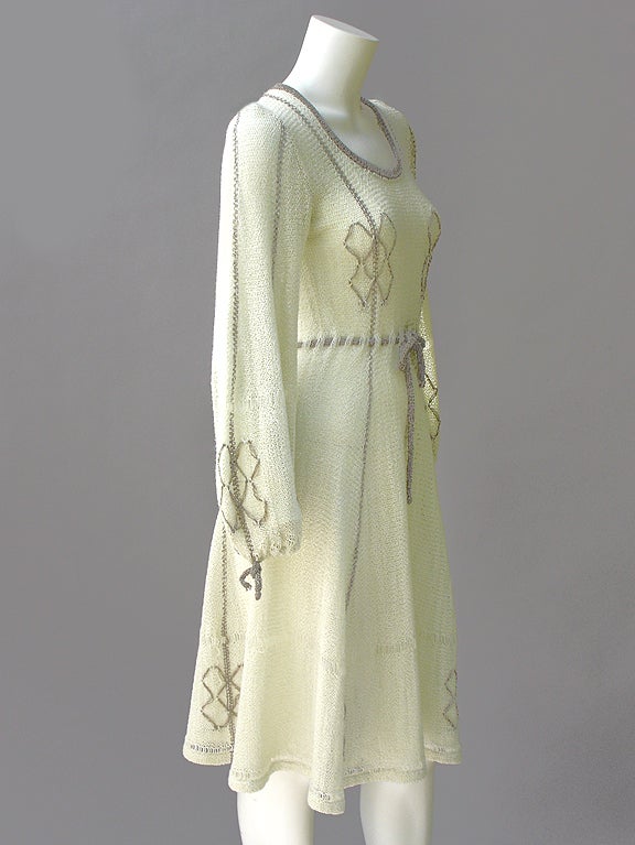 Women's 70S MARY FARRIN KNIT DRESS--MADE IN MALTA