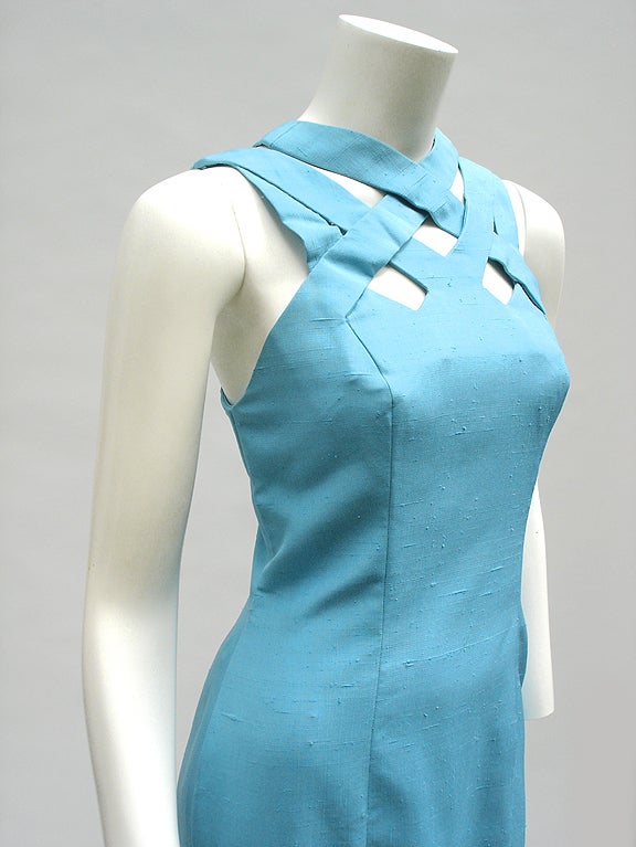 Women's 60S ESTEVEZ SILK COCKTAIL DRESS