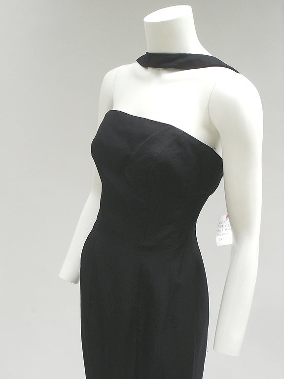 50s Estevez Silk Dress In Excellent Condition For Sale In Miami Beach, FL