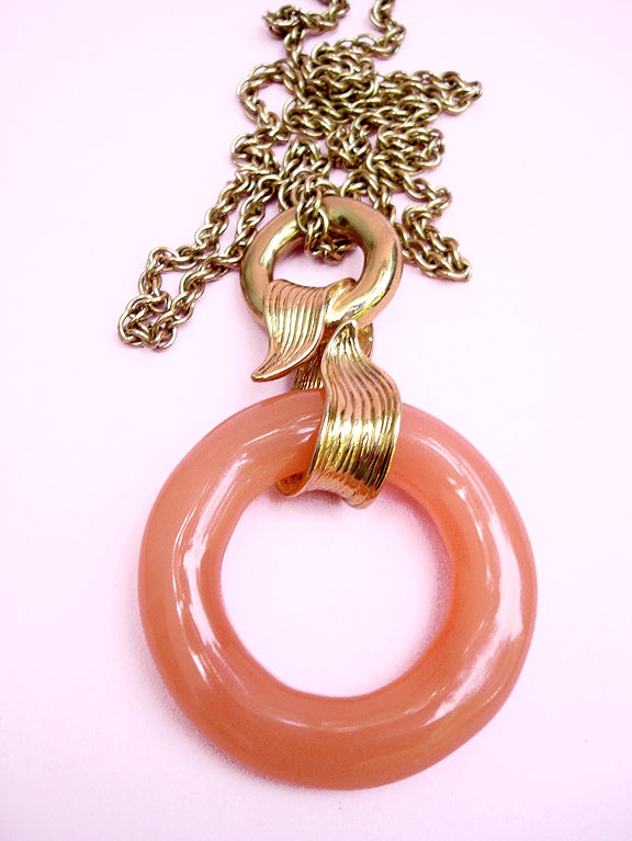 Gold 80S GIVENCHY CORAL AND GOLD NECKLACE