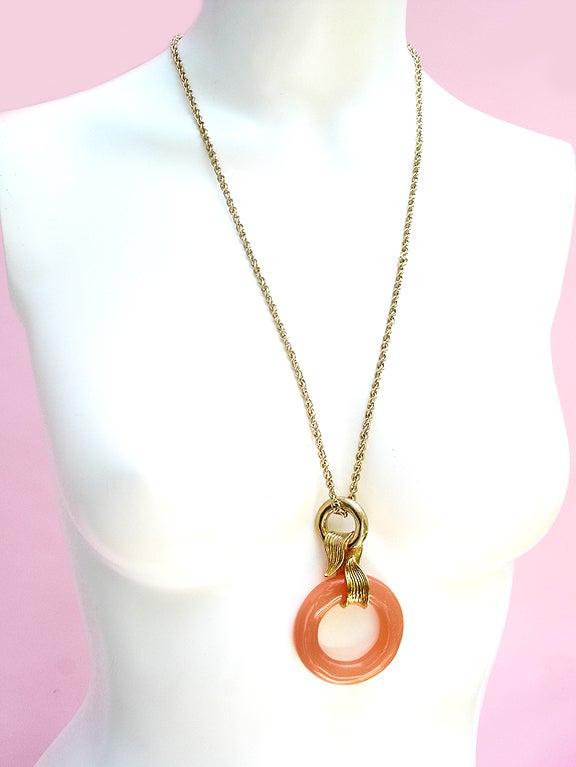 Women's 80S GIVENCHY CORAL AND GOLD NECKLACE