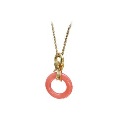 Vintage 80S GIVENCHY CORAL AND GOLD NECKLACE