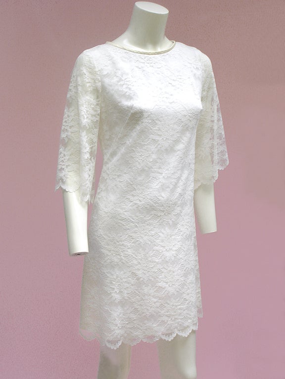 60'S WHITE LACE MINI