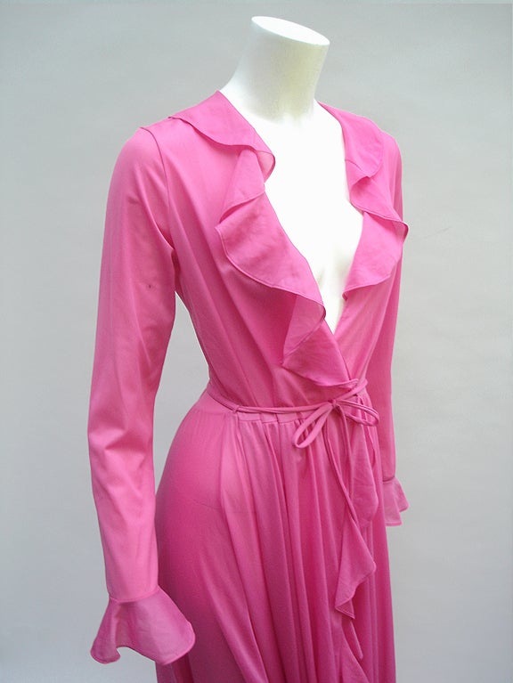 70s John Kloss Hot Pink Ruffle Set For Sale 5