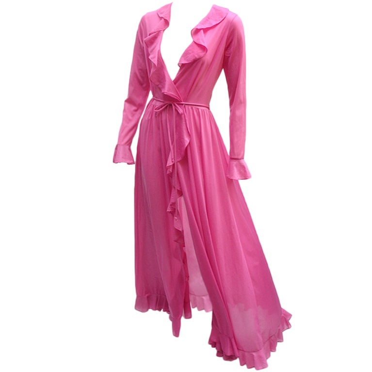 70s John Kloss Hot Pink Ruffle Set For Sale