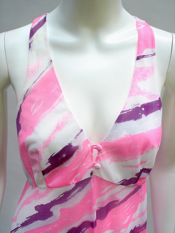 60s Vera Set in Pink and Purple In Excellent Condition For Sale In Miami Beach, FL