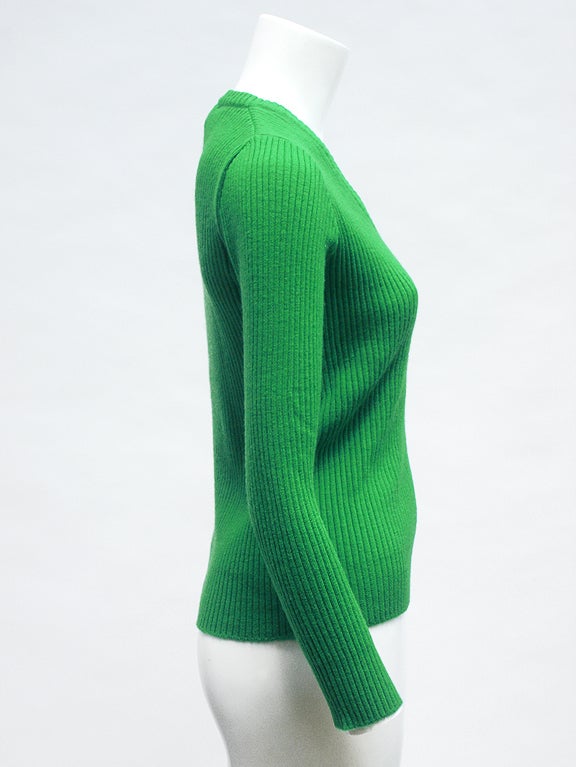 70'S EMILIO PUCCI GREEN RIBBED SWEATER 1