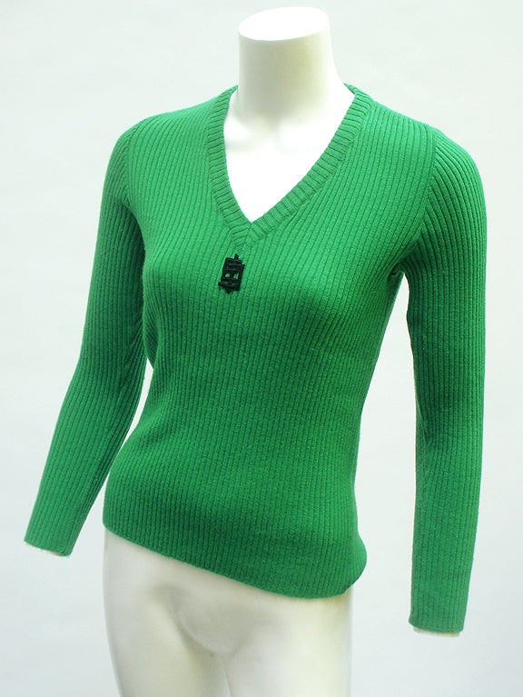 70'S EMILIO PUCCI GREEN RIBBED SWEATER 2