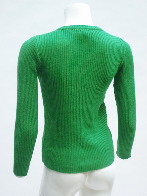 70'S EMILIO PUCCI GREEN RIBBED SWEATER 4
