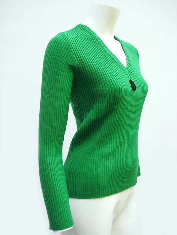 70'S EMILIO PUCCI GREEN RIBBED SWEATER 5