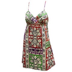 Vintage 70S I. MAGNIN INDIA PRINT MINI DRESS