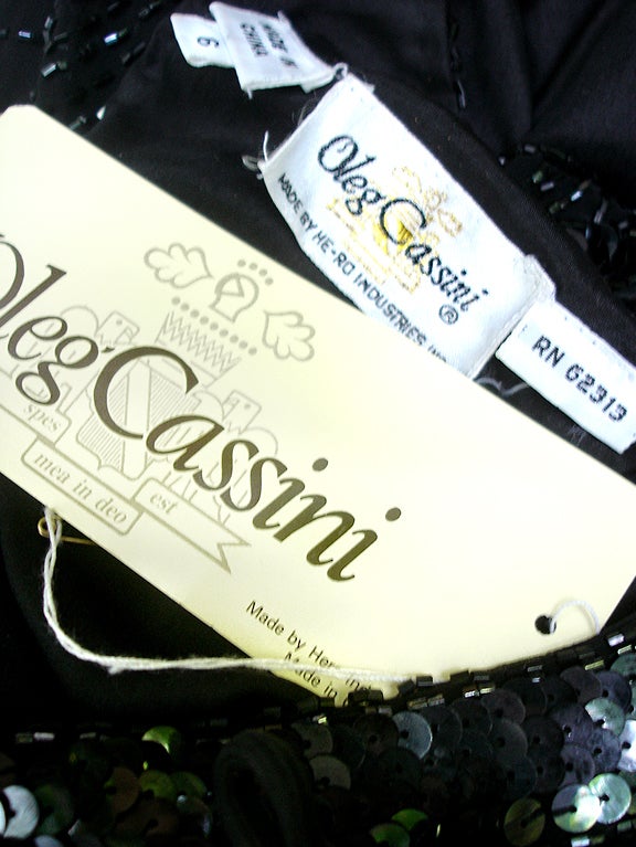 80S Oleg Cassini Ultimate Beaded Dress For Sale 5