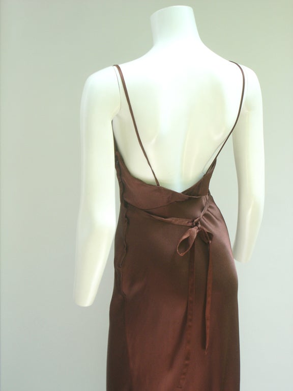 Women's 70S YOUNG EDWARDIAN SATIN MAXI DRESS For Sale