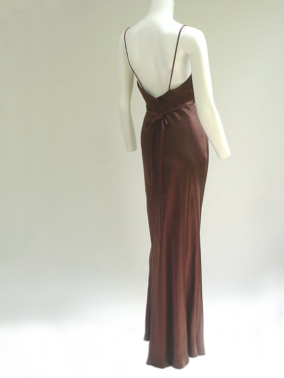 70S YOUNG EDWARDIAN SATIN MAXI DRESS For Sale 1